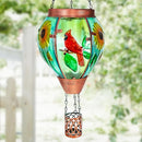 Solar Hot Air Balloon Lantern with Flame， Cardinal Glass Solar Hanging Lights Outdoor Yard Patio Farmhouse Decoration, Cardinal Gifts for Women Grandma Mom - Cardinal by GreenHaven Gardens