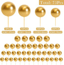 75 Pieces Gold Cake Balls Topper Decorations Foam Cupcake Topper Mini Balloon Cake Topper Balls Cake Picks for Cake Deco Birthday Party Wedding by TinyTreasures Baby Boutique