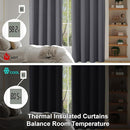 Simplebrand Ava Grey Blackout Curtains for Patio 108 Inches Long 2 Panels Set, Solid Thermal Insulated Room Darkening Rod Pocket Window Treatment Curtains Blackout Drapes, W50 x L108 Inch, Grey by TinyTreasures Baby Boutique
