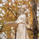 Garden Outdoor Nymph Statue Girl Maid Statue 40 Inch with Birdbath Bird Bath Bowl Magnesium Oxide Sculpture Patio Yard Lawn Decor Ivory by GreenHaven Gardens