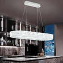 Modern Crystal Chandelier, Dia 40" Rectangular Chandelier for Dining Room,Chrome Rectangle Crystal Ceiling Light Luxury Oval Chandeliers for Living Room Kitchen Island by CozyNest Decor