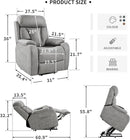 Power Lift Chair Recliners for Elderly, Leathaire Modern Adult Power Lift Chair Overstuffed Electric Lift Recliner Chair with Side Pocket for Living Room Bedroom (Light Gray) by CozyNest Decor