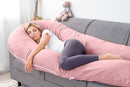 Meiz Pregnancy Pillow, Cooling Silky Pregnancy Pillows for Sleeping, 65" U Shaped Full Body Maternity Pillow for Pregnant Women, with Washable Jersey Cotton Cover, Pink by TinyTreasures Baby Boutique