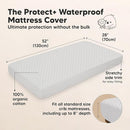 Waterproof Crib Mattress Protector Cover Fitted - 2-Pack Quiet Baby Crib Mattress Pad Sheets, 52" x 28" Soft Quilted Cotton Baby Sheet, Machine Washable, Easy Fit, Durable (Pearl Gray/Quin) by TinyTreasures Baby Boutique