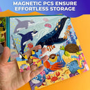 QUOKKA Magnetic Puzzles for Toddlers 2-4 - 2x48 Travel Puzzle Games for Kids Ages 3-5 Years Old - Car Activities Toy for Boys and Girls 4-6 yo - Africa & Ocean Animals Learning Magnet for Road Trip by TinyTreasures Baby Boutique
