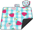 Extra Large Picnic Blanket Waterproof,80"x 80"Foldable Machine Washable Beach Blankets,Outdoor Blanket for 6-8 Adults,Picnic Mat Suitable for Indoor Crawling,Park Beach,Camping,Hiking,Travel (Blue） by TinyTreasures Baby Boutique