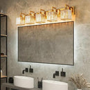 Modern Bathroom Vanity Light 5-Lights Chrome Crystal Wall Lamp Bathroom Modern Crystal Vanity Lighting by CozyNest Decor