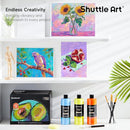 Shuttle Art Acrylic Paint, 12 Colors Acrylic Paint Large Bottle Set, 473ml/16oz Each, Rich Pigments, High Viscosity, Bulk for Artists, Beginners and Kids on Rocks Crafts Canvas Wood by TinyTreasures Baby Boutique