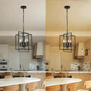 4-Light Vintage Black Chandelier, Foyer Lighting Fixtures Farmhouse Chandeliers for Dining Room, Modern Industrial Lantern Pendant Light for Kitchen Island Entryway Stairway by CozyNest Decor
