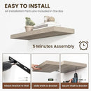 24 Inch Floating Shelves, 11.6 Inch Deep Floating Shelves for Wall, Floating Shelf with Invisible Brackets, Deep Shelves for Bathroom, Bedroom, Living Room, 2 Pack, Vintage Gray Oak by CozyNest Decor