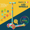 3-Wheel Kids Scooter with Multi-Color Lights on Deck & Wheels – 5-Height Adjustable Handlebar, Wide Anti-Slip Deck, Child Safety Certified, Boys & Girls Ages 3+ Supports Up to 150 lbs by TinyTreasures Baby Boutique