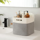 OIAHOMY Cube Storage Basket, 3-Pack Woven Cotton Rope Baskets for Storage, 11-Inch Cube Basket with Handles, Great for Shelves, Closets, Children's Toy Storage and Organization-White & Grey by TinyTreasures Baby Boutique