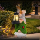 Garden Gnome Statues Decor with Solar Lights, Outdoor Decorations for Yard Porch Lawn Balcony Patio, Housewarming Gifts by CozyNest Decor