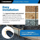 Sandbaggy Round Steel Concrete Form Stakes with Nail Holes - Rust Resistant Coating - Removable, Reusable (20, 3/4 in X 24 in) by CozyNest Decor