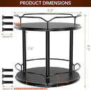 Lazy Susan Organizer 2 Tier - 9.2" Turntable Spice Rack for Table Top, Wooden Rotating Lazy Susan for Cabinet Pantry Kitchen Countertop Dining Table Cupboard Bathroom Vanity Storage(Black) by CozyNest Decor