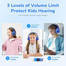 EarFun K4 Kids Bluetooth Headphones, Wireless Headphones with LED Lights, 74/85/94dBA Volume Limited, Built-in Mic, 90H Playtime, Bluetooth 5.4 Over Ear Headphone for iPad/Tablet/PC/School by TinyTreasures Baby Boutique