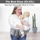Baby Hip Carrier, Baby Carrier with Adjustable Waistband & Breathable Mesh, Ergonomic Carrier with Non-Slip Hip Seat Surface for Newborns & Toddlers, Grey by TinyTreasures Baby Boutique