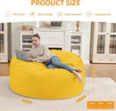3FT Bean Bag Chair, Comfy Bean Bag Chairs with Memory Foam Filled, Fluffy Beanbag Sofa with Dutch Velvet Cover, Round BeanBag Chairs for Living Room, Playroom - Lemon by TinyTreasures Baby Boutique