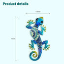 HONGLAND Metal Gecko Wall Art 2Pcs Outdoor Wall Decor Lizard Metal Hanging Wall Decoration Glass Sculpture for Garden Yard Patio Fence Home (Blue) by GreenHaven Gardens