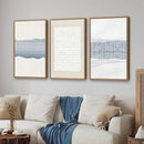 SIGNINART Large Abstract Framed Canvas Wall Art Set of 3, Minimalist Boho Line Art Prints, Modern Neutral Aesthetic Wall Decor, Blue and White Art Paintings for Living Room, Bedroom, Office 16"x24" by CozyNest Decor