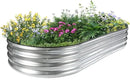 JERIA 6×3×1ft Oval Raised Garden Bed,Galvanized Raised Garden Bed Kit Outdoor Metal Gardening Planter Box for Vegetable, Fruits, Flower，Herbs by GreenHaven Gardens