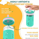 Tronco 12 oz Glass Sippy Cup for Kids & Toddlers | Mason Jar Smoothie Cups with Spill-Proof Silicone Straws, Non-Slip Silicone Sleeves & Lids, BPA-Free Snack Cups, Dishwasher Safe by TinyTreasures Baby Boutique