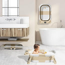TPN Collapsible Baby Bathtub, Baby Bath Tub with Soft Cushion & Real-Time Thermometer, Baby Bathtub Infant to Toddler Tub (0-36 Months), Portable Newborn Travel Bath tub by TinyTreasures Baby Boutique