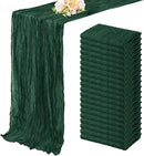 Emerald Green 20 Pack Cheesecloth Table Runner 10FT Boho Fabric Rustic Cheese Cloth Table Runner for Wedding 20 x 120 Inch Long Bridal Shower Baby Shower Gauze Sheer Birthday Party Table Decorations by CozyNest Decor