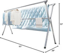 Clothes Drying Rack 63 Inches Folding Indoor Outdoor, Drying Rack Clothing Collapsible, Foldable Portable Laundry Drying Rack, Heavy Duty Laundry Hanger Dryer Rack, with 20 Hooks 12 Clips by CozyNest Decor