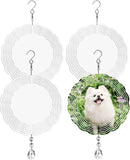 Sublimation Wind Spinner Blanks 8 Inch 4 Pack Wind Spinners Sublimation Blanks with Crystal Pendant Aluminum Metal Wind Spinners for Yard Garden Indoor Outdoor Window Porch Decoration（Round by GreenHaven Gardens