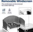 VIVOHOME Folding Camping Kitchen Station Table with Storage Organizer, 2 Side Tables, Stainless Steel Windscreen, Outdoor Portable Cook Station for BBQ, Picnics by GreenHaven Gardens