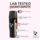 CERES CHILL Mini Breastmilk Chiller Demigoddess, Up to 12 oz. Reusable Storage Container, Keeps Milk at Safe Temperatures for Up to 16 Hours, Bottle Cooler, Connects w/Most Pumps (Shimmering Black) by TinyTreasures Baby Boutique