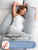 Momcozy Pregnancy Pillows with Cooling Cover, U-Shaped Full Body Maternity Pillow for Side Sleepers 57 Inch - Support for Back, Hip, Belly, Legs for Pregnant Women by TinyTreasures Baby Boutique