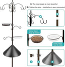 Bird Feeding Station Kit Bird Feeder Pole Wild Bird Feeder Kit with Squirrel Baffle and Suet Cage Mesh Tray Fruit Hook Double W Hook for Attracting Wild Birds by GreenHaven Gardens