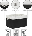 Bidtakay Black Storage Baskets for Shelves [3-pack] Collapsible Organizer Baskets for Laundry Storage 15 X 11 X 9.5 Inches Dog Toy Bins Fabric Storage Bins for Bedroom Home Storage by TinyTreasures Baby Boutique