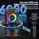 Karaoke Machine with 2 Wireless Microphones,【Upgraded 6.5"Woofer & 2"Tweeter】Portable Bluetooth 5.3 Karaoke Speaker, PA System with Bass/Treble/Echo Adjustment, Supports USB/AUX/TF/TWS for Home Party by TinyTreasures Baby Boutique