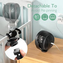 Momcozy 8000mAh Portable Stroller Fan, 27H Ultra-long Life Detachable 4 Speed 360°Rotate LED Night Light with 2 Modes, USB Rechargeable Handheld Cooling Fan for Travel/Bedroom/Car Seat by TinyTreasures Baby Boutique