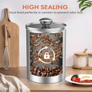 ENLOY Stainless Steel Food Storage Container Set of 3, 88/61/29 oz with Clear Glass Lids - Ideal for Coffee, Tea, Sugar, Flour Canisters by CozyNest Decor