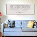 LuZhiQiang Be Anxious for Nothing Wall Decor 32"×12" Philippians 4:6-7 Bible Verse Sign Large Christian Scripture Wood Framed Hanging Decor (Wood) by CozyNest Decor