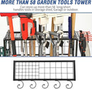 Garden Tool Organizer for Garage, Garden Tool Rack, Up to 58 Long Handled Tools, Yard Tool Holder for Garage, Shed, Outdoor, Tool Stand, Black (Garden Tool Rack) by GreenHaven Gardens