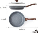 SENSARTE Nonstick Frying Pan Skillet with Lid, Omelet Pan with Cover, Healthy Cooking Chef's Pan, Kitchen Non Stick Pan, Free of Intentionally Added PFOA (11inch + Glass Lid) by CozyNest Decor