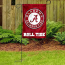College Flags & Banners Co. Alabama Crimson Tide Circle Logo Garden Banner Flag with Stand Pole Holder by GreenHaven Gardens