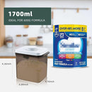 1700ml Airtight Formula Container Pop Up Milk Powder Container Formula Dispenser, 21OZ, 1.32LB, 600g, Brown by TinyTreasures Baby Boutique