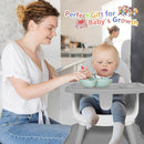 6 in 1 Baby High Chair for Babies and Toddlers, Booster Seat, Kids Learning Table & Chair (Grey) by TinyTreasures Baby Boutique