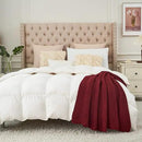 Longhui bedding Chunky Cable Knit Throw Blanket Lightweight Burgundy 100% Organic Cotton Blanket for Sofa Couch Bed Baby Nursery, Rustic Shabby Chic Modern Farmhouse, 51” x 63” Give Laundering Bag by CozyNest Decor