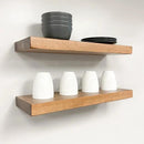 URBANDI, Rustic Floating Shelves, Set of 2, Hidden Bracket, Solid Wood, Heavy Duty, Wall Mounted Shelves, (Brown, 12Wx10D) by CozyNest Decor