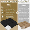BUYUE Chair Cushion Set for Rocking Chair, Back Pillow & Seat Cushion with Ties, Original Woven Fabric Non-Slip Chair Pads for Elderly Sitting, Black by CozyNest Decor