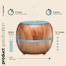 artnaturals Aromatherapy Essential Oil Diffuser – (5.0 Fl Oz / 150ml Tank) – Ultrasonic Aroma Humidifier, Auto Shut-Off – for Home, Office & Bedroom by CozyNest Decor