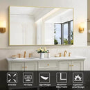 30x55In Gold Bathroom Mirror for Wall, Brushed Gold Rectangle Mirrors with Metal Frame, Bathroom Rectangular Mirror Modern Wall Mirror for Bedroom Living Room, Hangs Horizontal or Vertical by CozyNest Decor