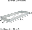 12x4x1ft(2 Pack) Galvanized Raised Garden Bed,Outdoor Planter Box Metal Patio Kit Planting Bed for Vegetables Flowers Herb,Silver by GreenHaven Gardens